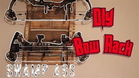 Wall studs are spaced 16 inches apart at their centers, so plan your shelf lengths to accommodate brackets spaced 16, 32, 48, or 60 inches apart. DIY Bow Rack 15$! DIRT CHEAP - Swamp Ass Productions - YouTube