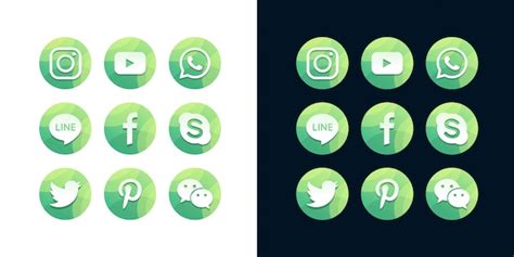 Premium Vector A Collection Of Popular Social Media Icons On White