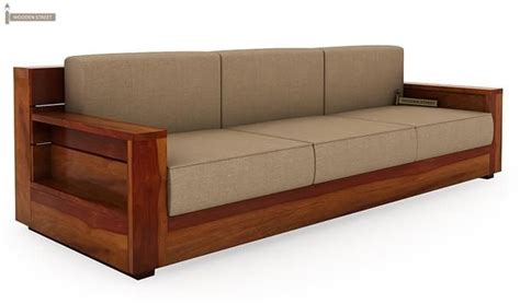 buy marriott 3 seater wooden sofa honey finish online in india in 2020 wooden sofa wooden