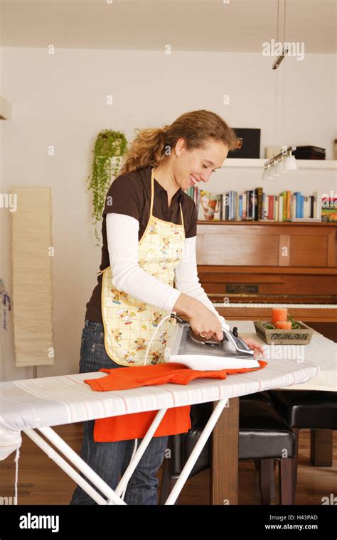 Housewife Ironing Stock Photo Alamy