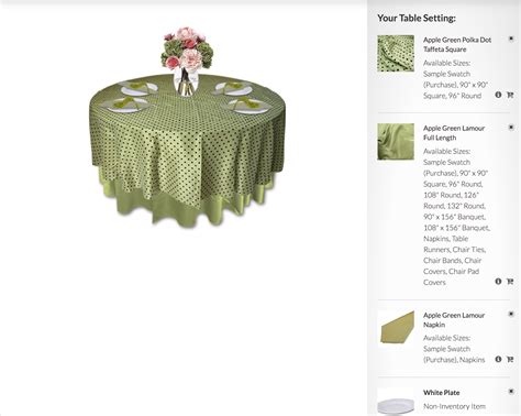 Apple Green Polka Dot Taffeta Table Linen Rentals Tablecloth