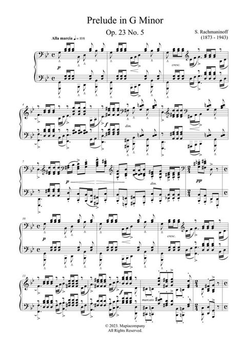S Rachmaninoff Prelude Op No In G Minor By