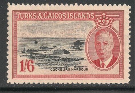 Turks Caicos Islands 114 A21 VF MNH 1950 1sh6p Cockburn Harbor