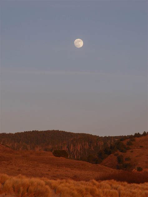 Full Moon Rising Over The Hills Near Limantour Beach Photograph By
