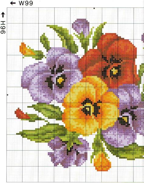 Check spelling or type a new query. Cross stitch pattern Pansies | DIY 100 Ideas