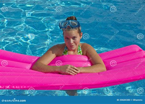 Girl With Raft Stock Photo Image
