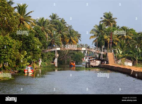 India Kerala Alappuzha View Of Backwaters Of Alleppey Stock Photo