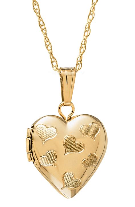 Solid 14k Gold Heart Locket Pendant Munimorogobpe
