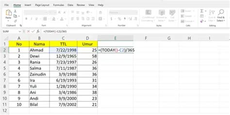 Cara Menghitung Umur Di Microsoft Excel Maen Media