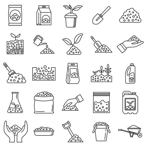 Soil Ground Icons Set Outline Style 8883300 Vector Art At Vecteezy