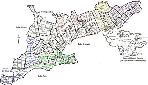 Map Of Southern Ontario Including Counties And Townships Ontario Map