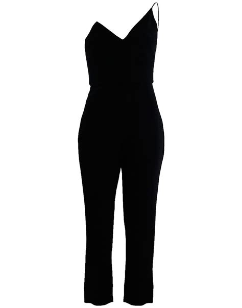 Cushnie Et Ochs Woman Cropped One Shoulder Cady Jumpsuit Black Modesens Cropped Jumpsuit