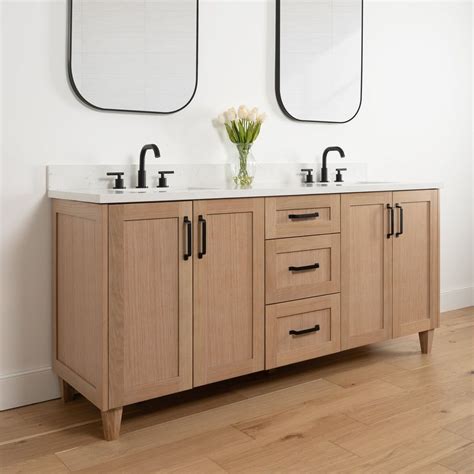 Bridgeport 72 Teodor White Oak Vanity Double Sink Oak Bathroom