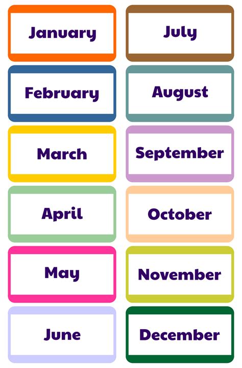 7 Best Images Of Printable Months Of Year Cards Free Printable Months