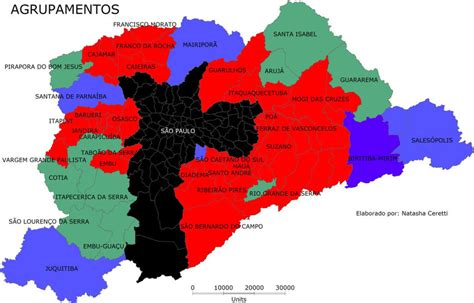 Mapa temático representando os quatro agrupamentos de municípios para a Download Scientific