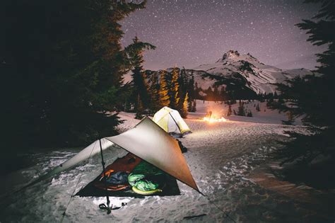 Adventurous Romantic Dreamy Cozy Snow Camping Outdoor Camping