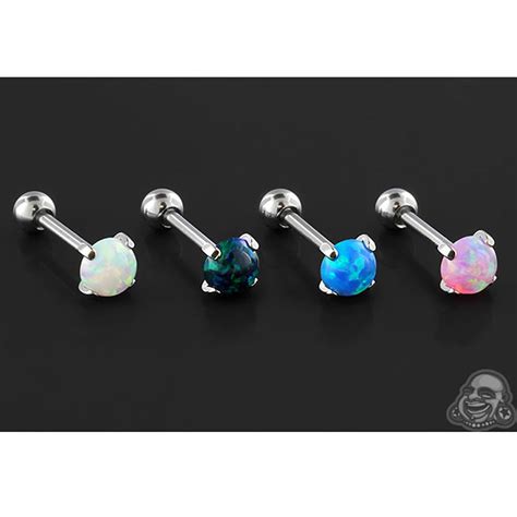 Prong Set Opal Barbell