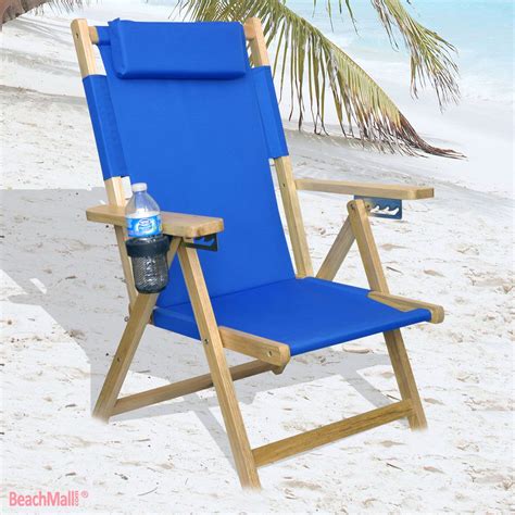 Deluxe 5 Pos Wood Beach And Lawn Chair 7490