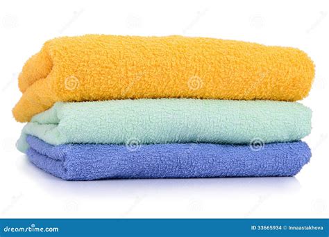 Towel Stack Isolated Stock Photo Image Of Cotton Fabric 33665934