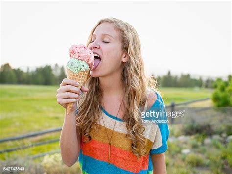 Woman Licking Ice Cream Photos Et Images De Collection Getty Images
