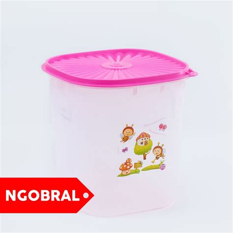 Jual Toples Kerupuk Plastik Kotak 10 Liter Sealware Kedap Udara Bening Pink Bisa Untuk Snack