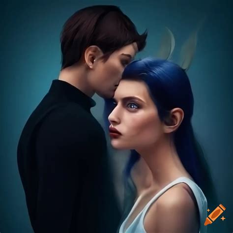 Romantic Pose Of A Beautiful Dark Haired Fae And Young Woman On Craiyon