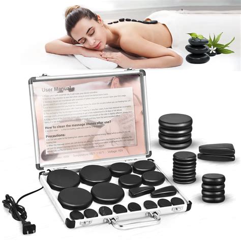 buy slimsty hot stones massage set 18 pcs basalt hot stones with heater kit massage stones for