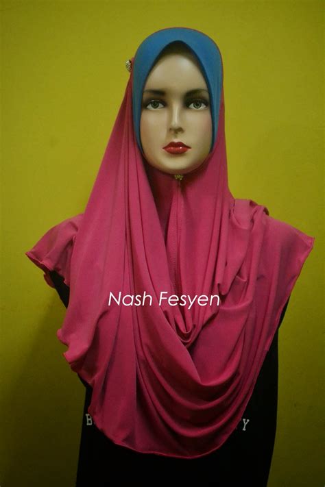 Shawl half moon ini mudah dipakai, cantik dan nampak segak dipandang dan langkah 5: Nash Fesyen: Shawl Instant Lycra Berawning
