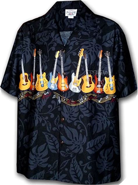 Pacific Legend Electric Guitars Rock N Roll Stripe Hawaiian Shirt M
