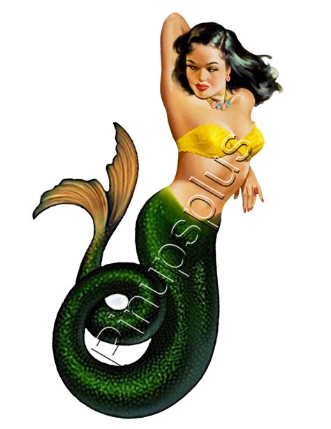 Sexy Mermaid Pinup Girl Waterslide Decal S722 S722 475 Pin Ups Plus Retro Pinup Decals