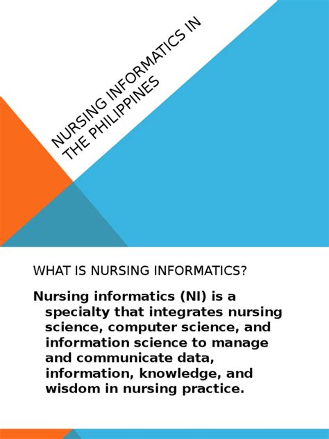 Nursing Informatics In The Philippines Health Informatics Nursing