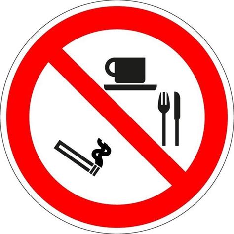 Panneau D Interdiction De Fumer De Manger Et De Boire Plastique 100