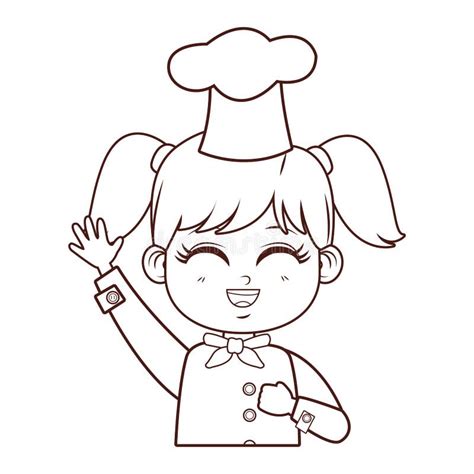 cute chef girl cartoon stock vector illustration of lifestyle 135430381