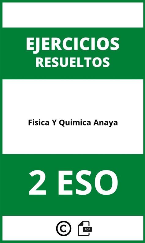 Fisica Y Quimica 2 ESO Ejercicios PDF Anaya 2024