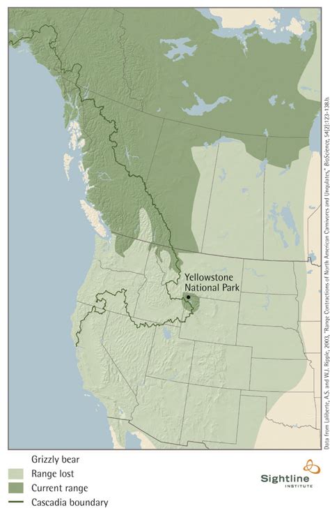 Grizzly Bear Current And Historic Range Map Sightline