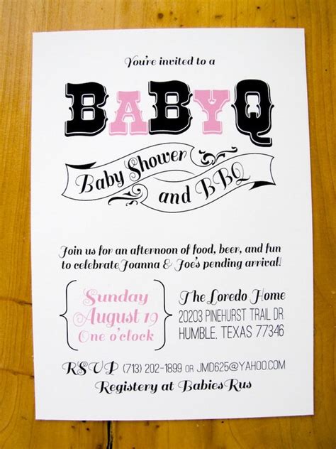 BaByQ Invitation Baby Shower & BBQ DIY Printable