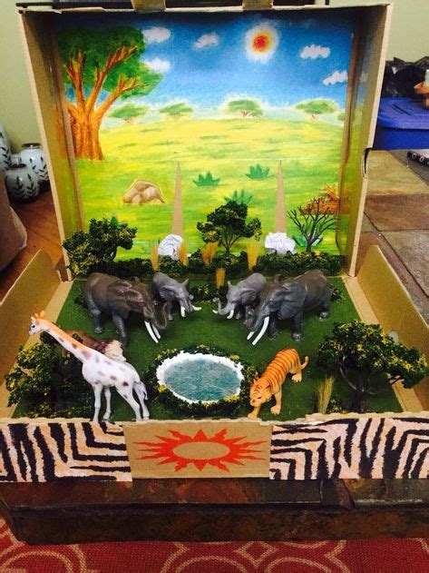 25 Animal Project Zebra Ideas Habitats Projects Diorama Kids