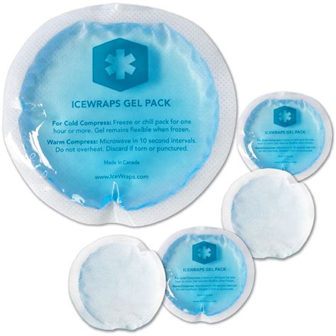 Icewraps 4 Round Reusable Gel Ice Packs With Cloth Backing Hot Cold