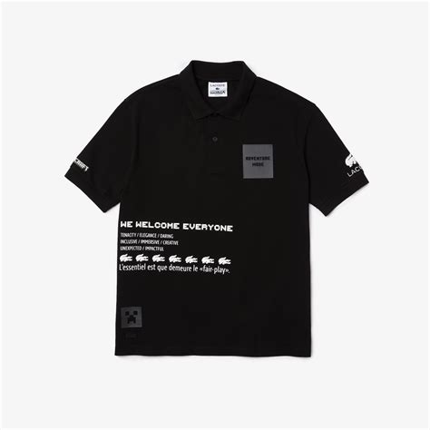 Mens Lacoste Live X Minecraft Loose Fit Organic Cotton Polo Mens