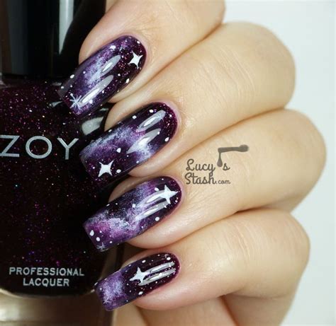 Purple Galaxy Nails With Tutorial Feat Zoya Payton Lucys Stash