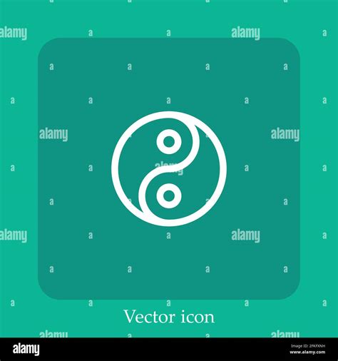 Yin Yang Symbol Vector Icon Linear Iconline With Editable Stroke Stock