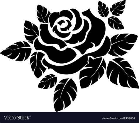 Rose Silhouette Royalty Free Vector Image Vectorstock
