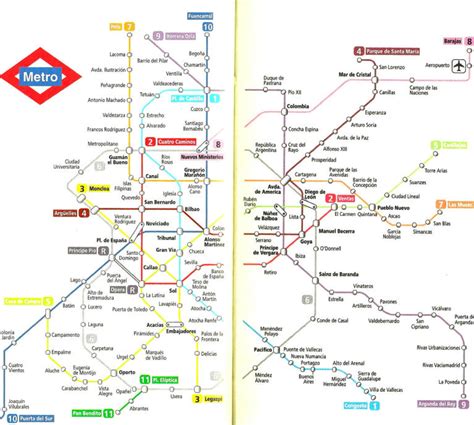 Metropolitana Di Madrid Spagna Mappa Di Tutte Le Stazioni Della Metropolitana