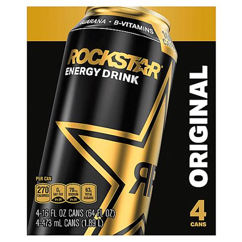 Rockstar Energy Drink Original 16 Fl Oz 4 Count Can Soft Drinks