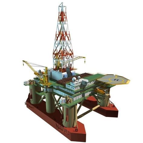 Semi Submersible Drilling Rig 3d Model Cgtrader