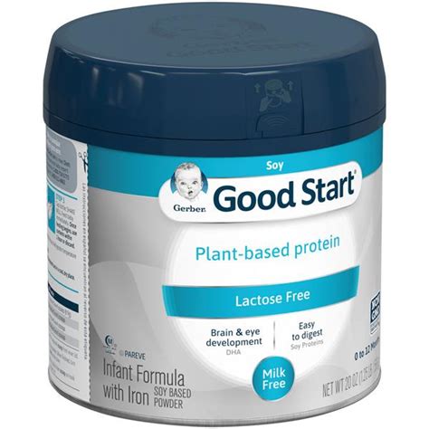 Sma® lf lactose free infant milk is nutritionally complete* and suitable as the sole source of nutrition for infants from birth. Gerber Good Start Soy Lactose Free Non-GMO Powder Infant ...