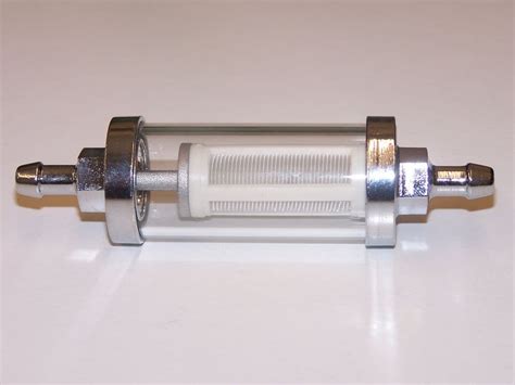 Chrome And Glass Inline Fuel Filter Washable