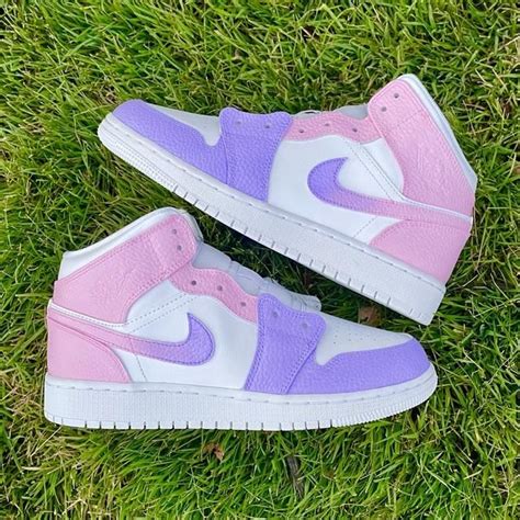 Custom Air Jordan 1 Lilac Baby Pink Omrbe Colorblock 💜💕🌸 Jordan Shoes