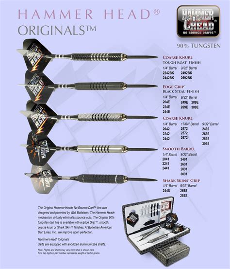 Hammer Head® Originals Darts Bottelsen American Dart Lines Inc
