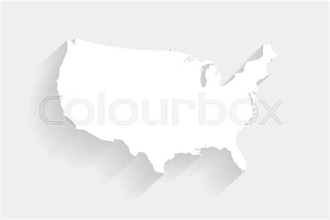 Simple White United States Map On Gray Stock Vector Colourbox
